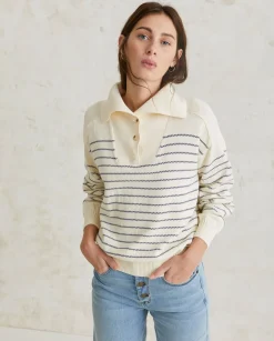 YERSE Sweaters & Cardigans^Striped Cotton Sweater Navy