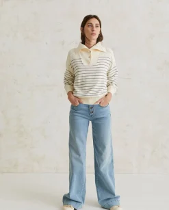 YERSE Sweaters & Cardigans^Striped Cotton Sweater Navy