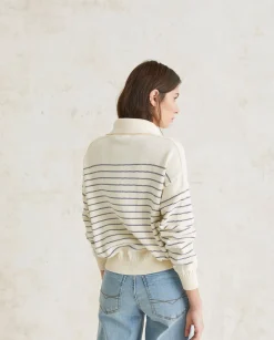 YERSE Sweaters & Cardigans^Striped Cotton Sweater Navy