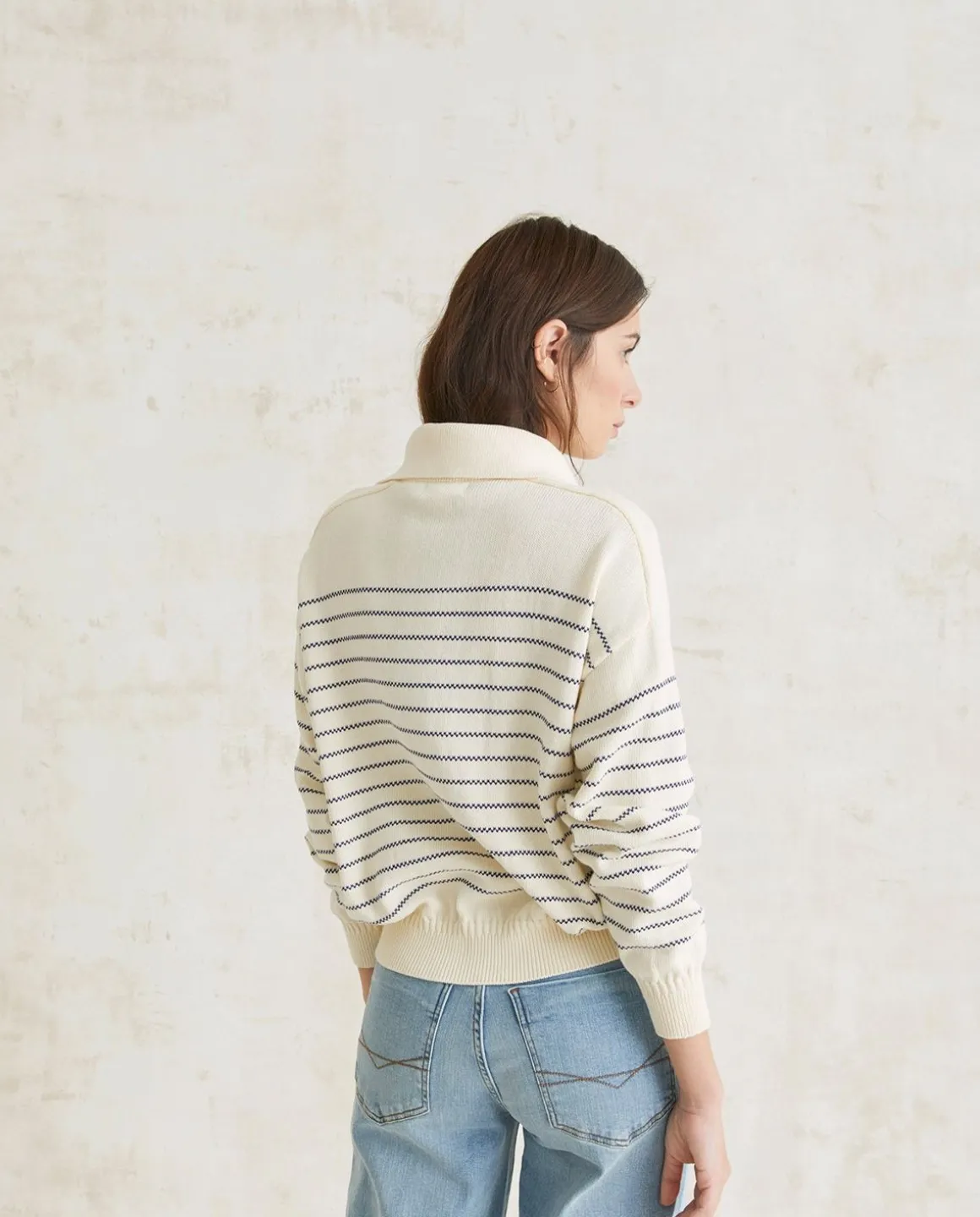 YERSE Sweaters & Cardigans^Striped Cotton Sweater Navy