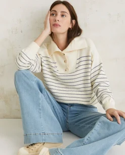 YERSE Sweaters & Cardigans^Striped Cotton Sweater Navy