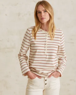 YERSE T- Shirts And Tops^Striped Cotton T-Shirt Chocolate Stripes
