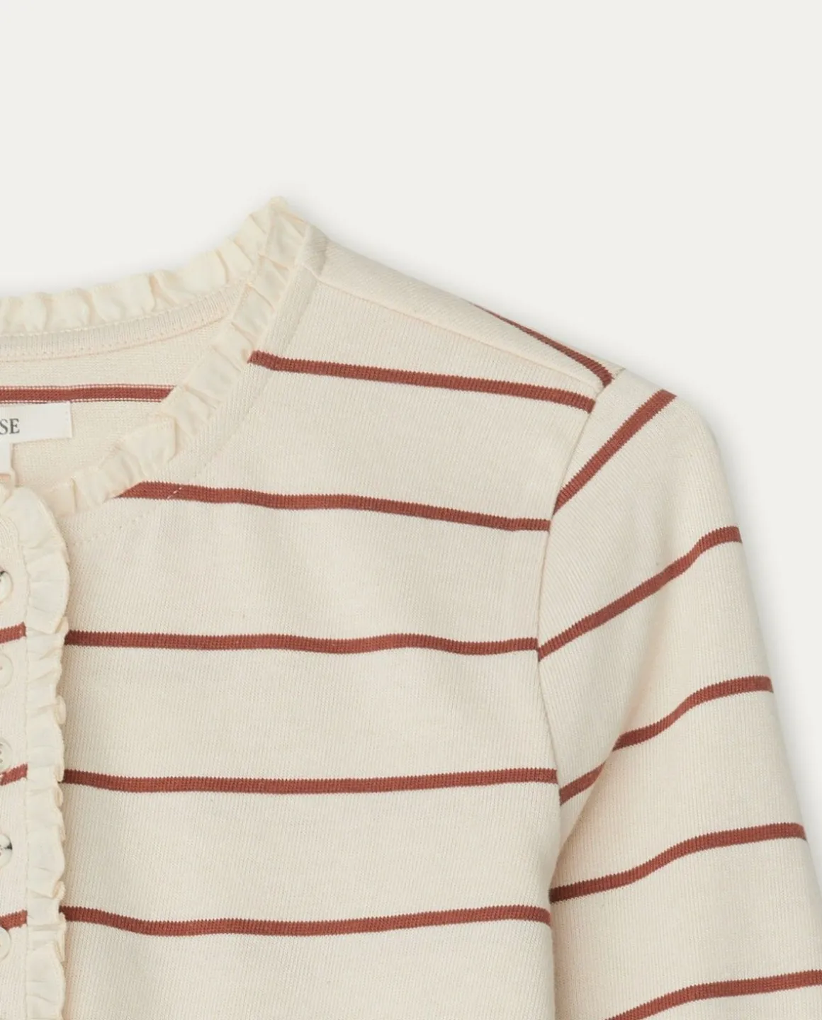 YERSE T- Shirts And Tops^Striped Cotton T-Shirt Chocolate Stripes