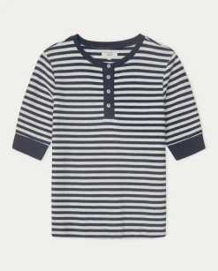 YERSE T- Shirts And Tops^Striped Cotton T-Shirt Ecru And Navy