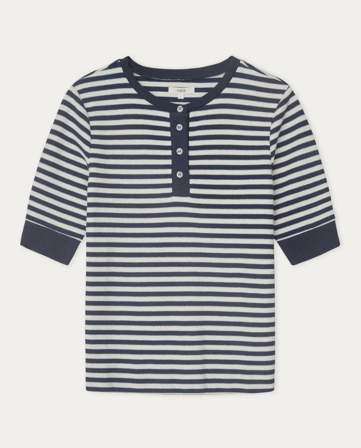 YERSE T- Shirts And Tops^Striped Cotton T-Shirt Ecru And Navy