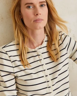 YERSE T- Shirts And Tops^Striped Cotton T-Shirt Navy Stripes