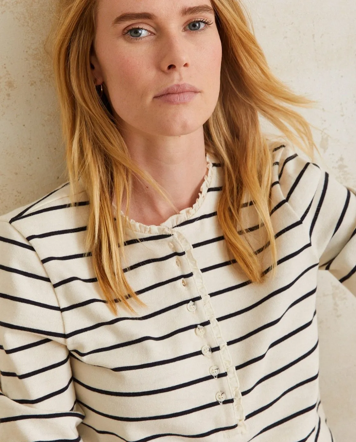YERSE T- Shirts And Tops^Striped Cotton T-Shirt Navy Stripes