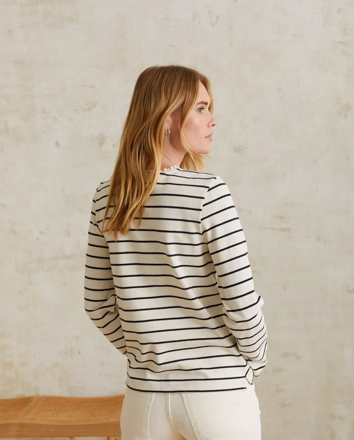 YERSE T- Shirts And Tops^Striped Cotton T-Shirt Navy Stripes