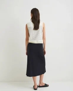 YERSE T- Shirts And Tops^Striped Cotton Vest Navy