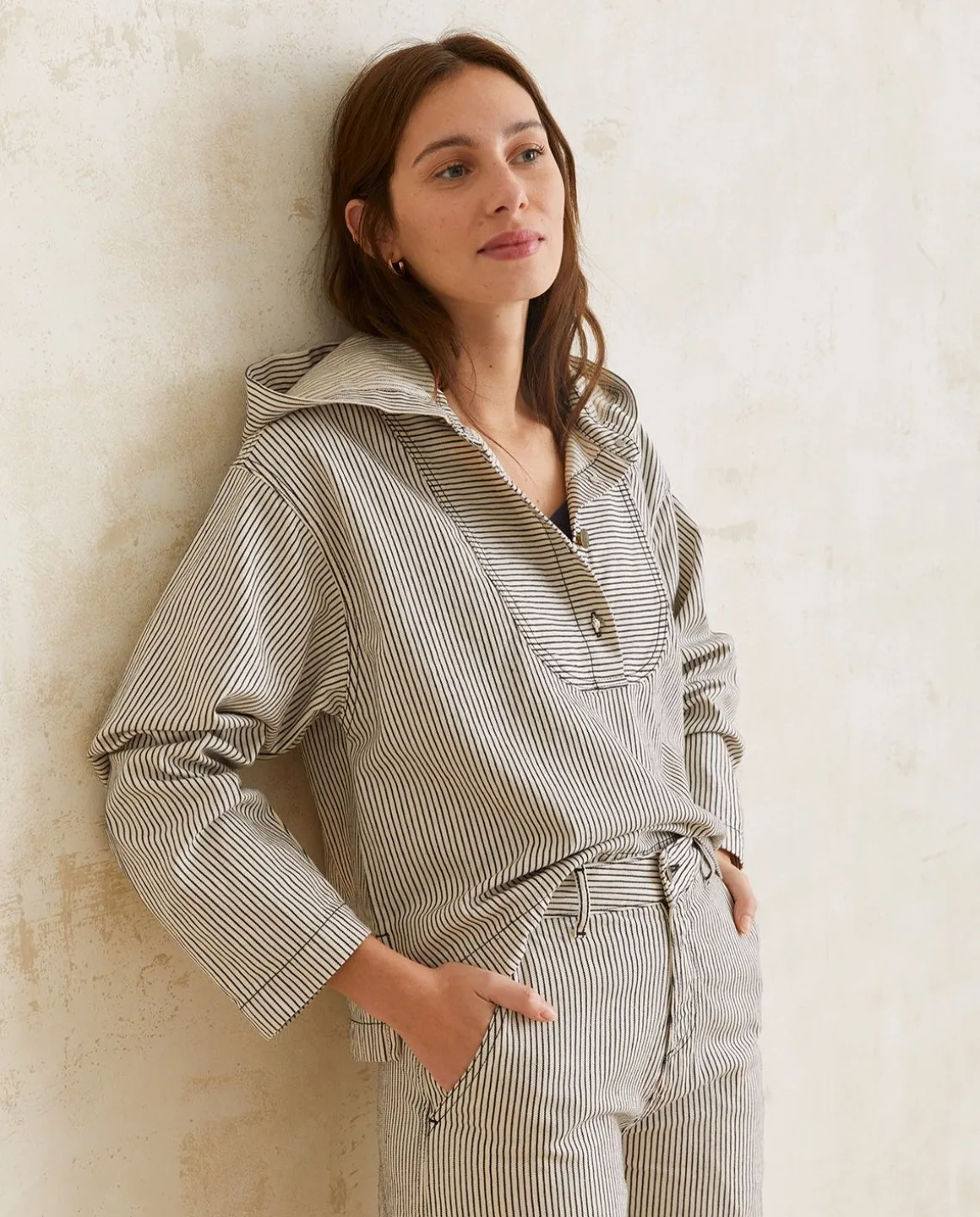 YERSE Sweaters & Cardigans^Striped Denim Sweatshirt Blue