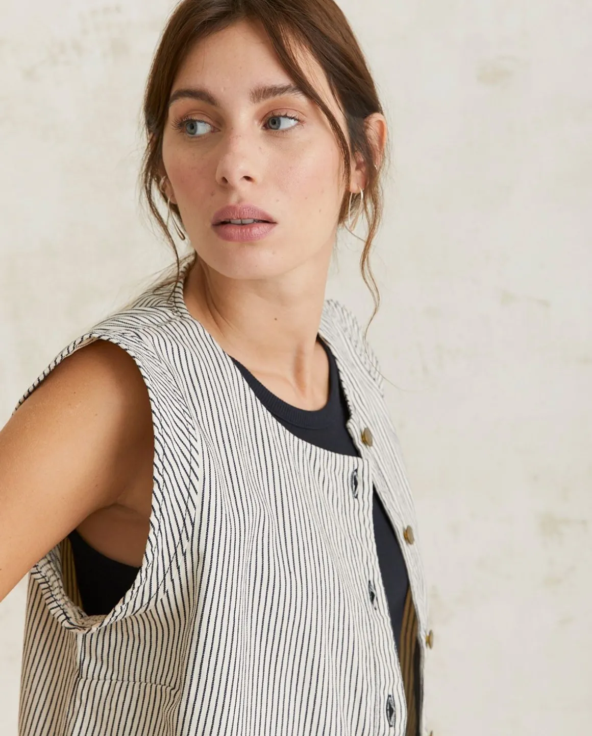 YERSE T- Shirts And Tops^Striped Denim Top Blue