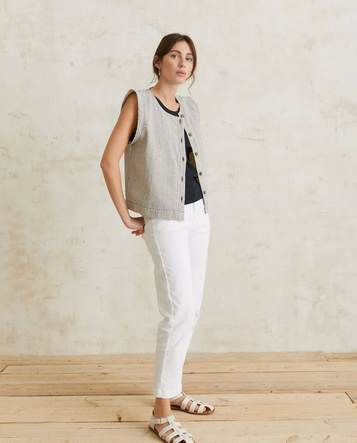 YERSE T- Shirts And Tops^Striped Denim Top Blue