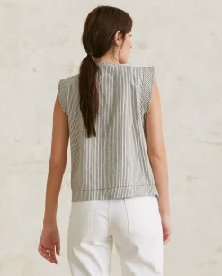 YERSE T- Shirts And Tops^Striped Denim Top Blue