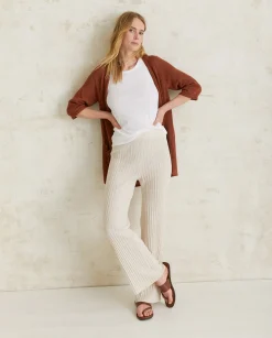 YERSE Sweaters & Cardigans^Striped Linen Cardigan Chocolate