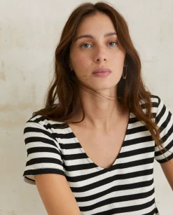 YERSE Dresses And Jumpsuits^Striped Midi Dress Black Stripes