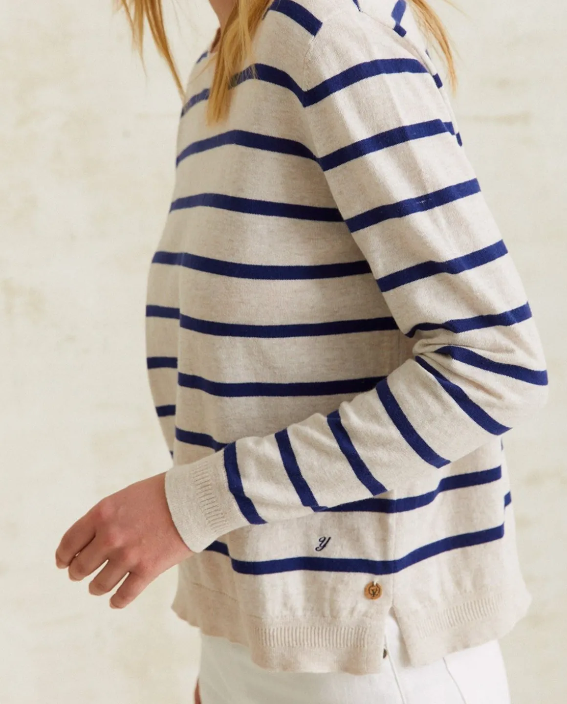 YERSE Sweaters & Cardigans^Striped Organic-Cotton Sweater Navy Stripes