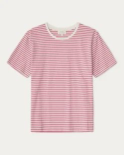 YERSE T- Shirts And Tops^Striped Organic-Cotton T-Shirt Fuchsia Stripes