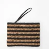 YERSE Bags^Striped Raffia Pouch Bag Beige
