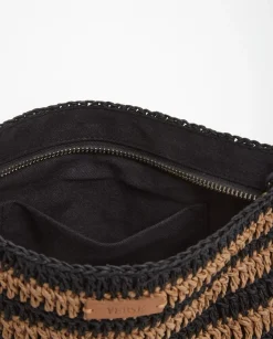 YERSE Bags^Striped Raffia Pouch Bag Beige