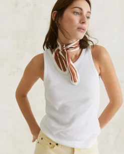 YERSE Scarves^Striped Silk Scarf Chocolate