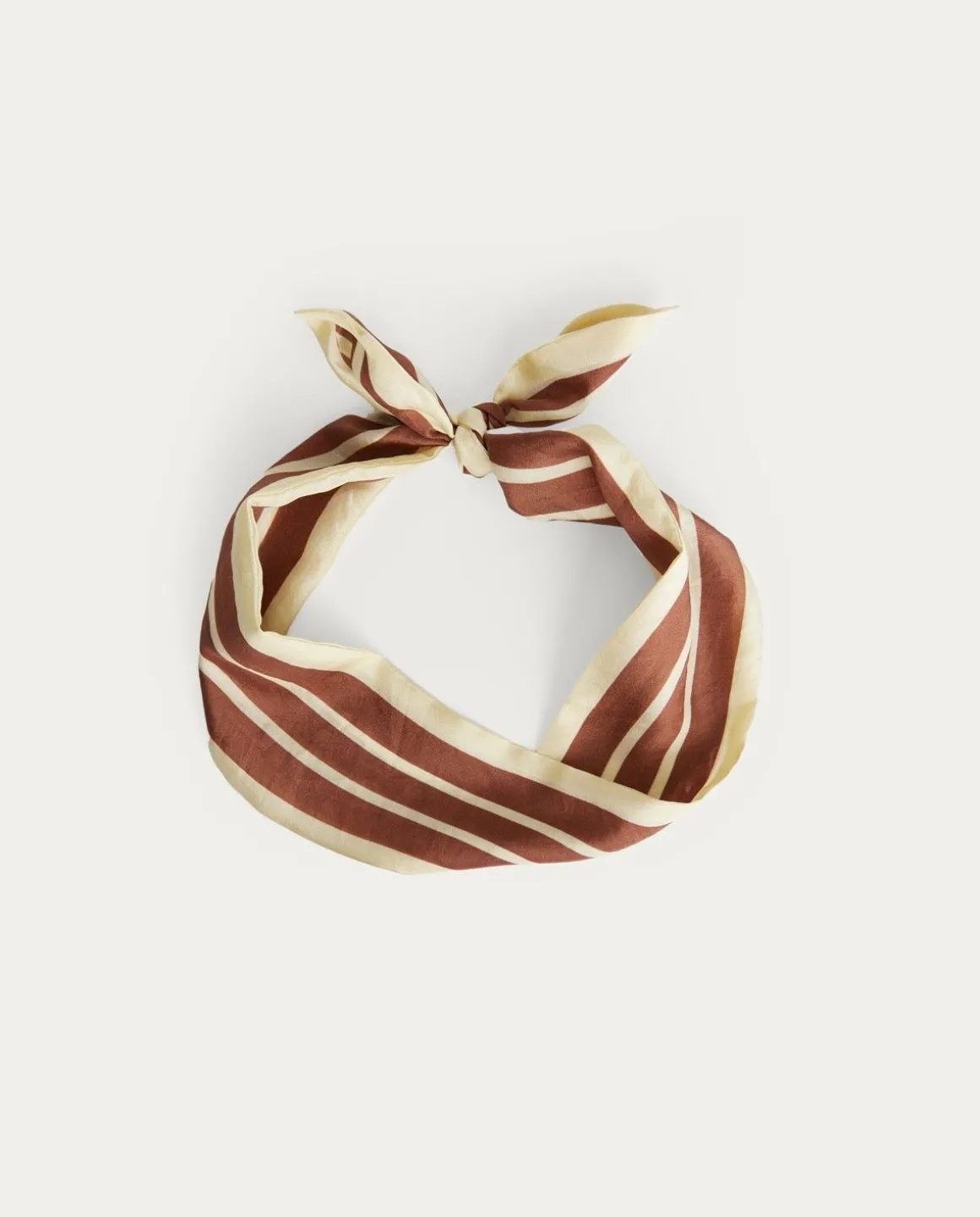 YERSE Scarves^Striped Silk Scarf Chocolate