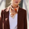 YERSE Scarves^Striped Silk Scarf Orange
