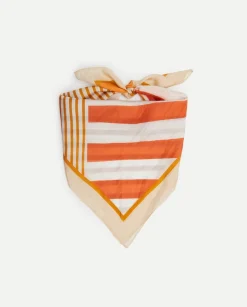YERSE Scarves^Striped Silk Scarf Orange