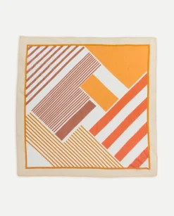 YERSE Scarves^Striped Silk Scarf Orange
