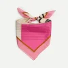 YERSE Scarves^Striped Silk Scarf Pink