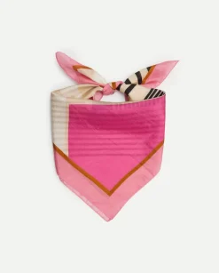 YERSE Scarves^Striped Silk Scarf Pink