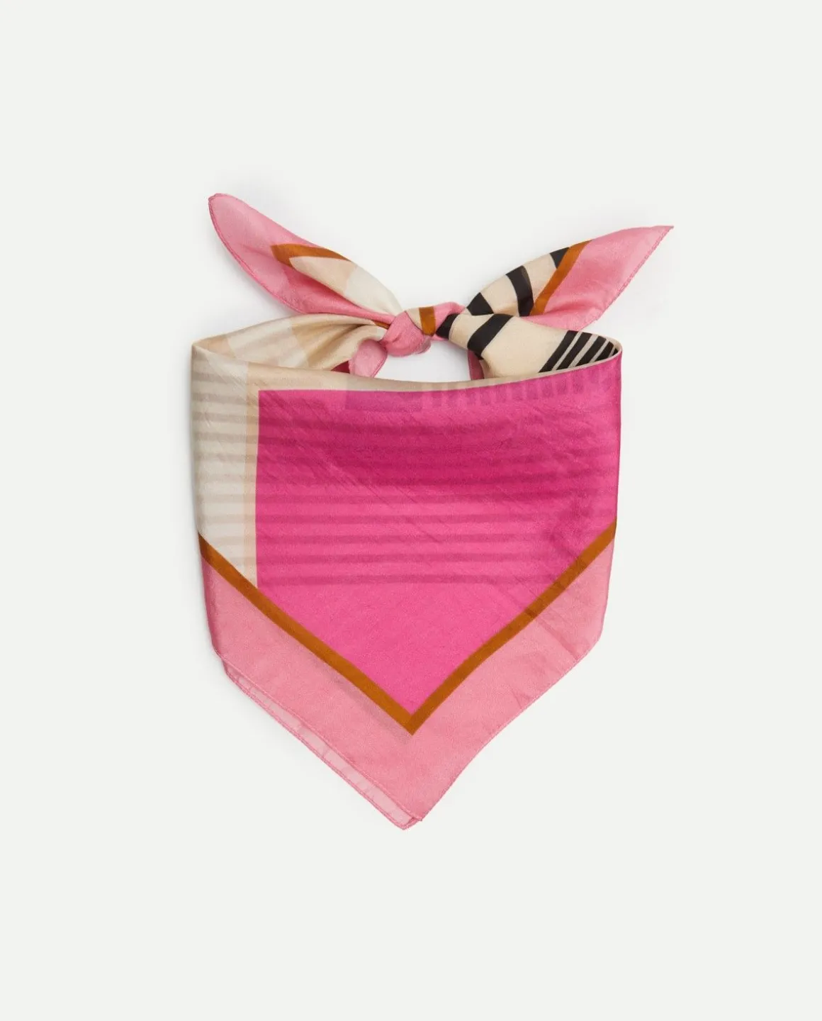 YERSE Scarves^Striped Silk Scarf Pink