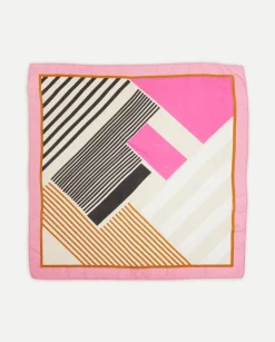 YERSE Scarves^Striped Silk Scarf Pink