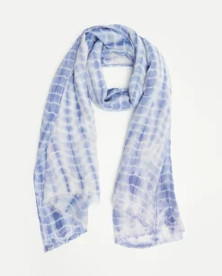 YERSE Scarves^Tie-Dye Linen Foulard Blue