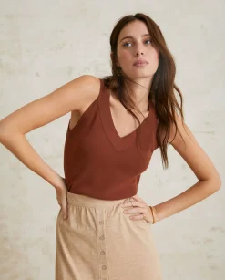 YERSE T- Shirts And Tops^V-Neck Knit Top Chocolate