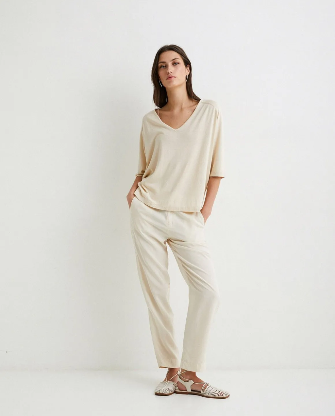 YERSE Sweaters & Cardigans^V-Neck Sweater Natural