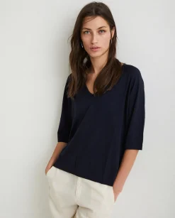 YERSE Sweaters & Cardigans^V-Neck Sweater Navy