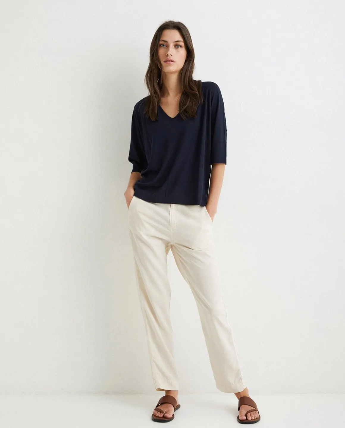 YERSE Sweaters & Cardigans^V-Neck Sweater Navy