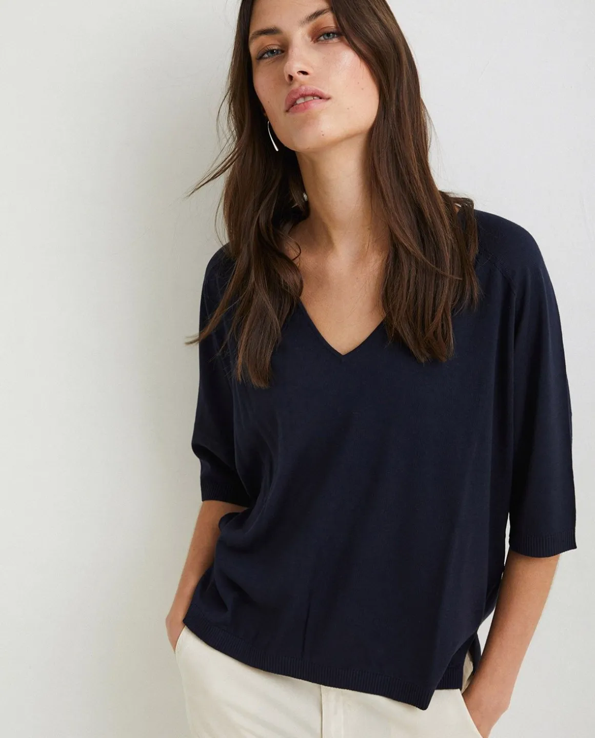YERSE Sweaters & Cardigans^V-Neck Sweater Navy