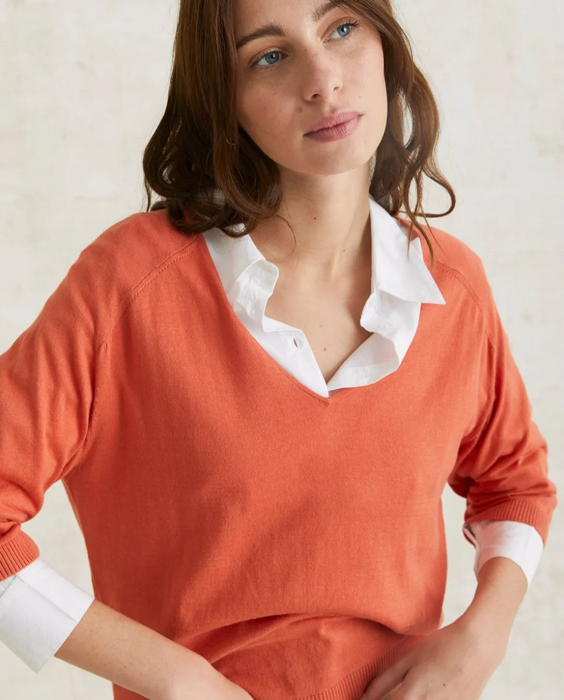 YERSE Sweaters & Cardigans^V-Neck Sweater Orange