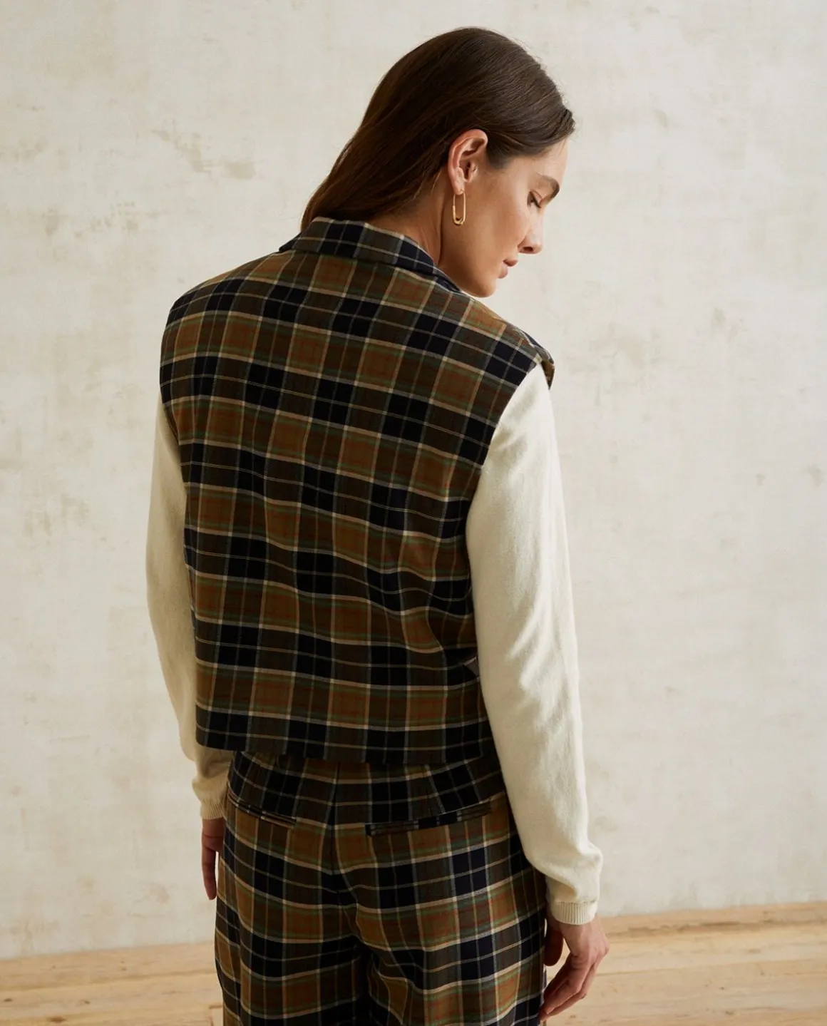 YERSE Shirts And Blouses^Waistcoat With Lapels Checks