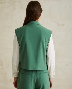 YERSE Shirts And Blouses^Waistcoat With Lapels Green