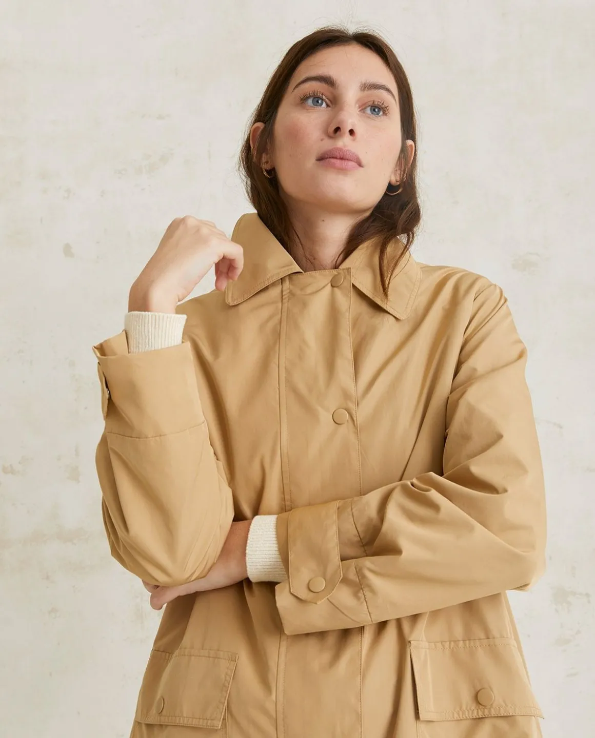 YERSE Jackets And Blazers^Water-Repellent Raincoat Camel