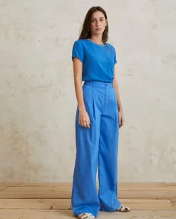 YERSE Trousers And Jeans^Wide-Leg Cotton Trousers Blue