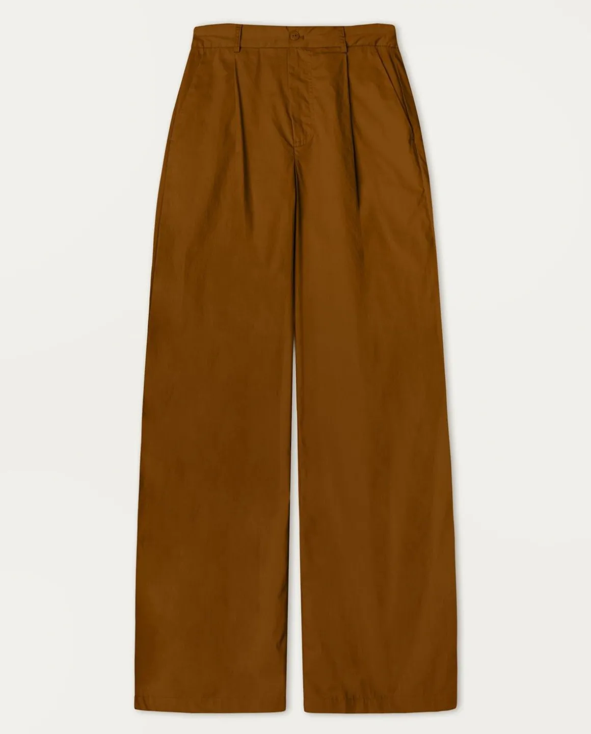 YERSE Trousers And Jeans^Wide-Leg Cotton Trousers Chocolate