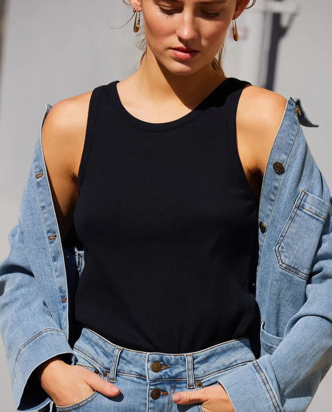 YERSE Trousers And Jeans^Wide-Leg Denim Trousers Blue