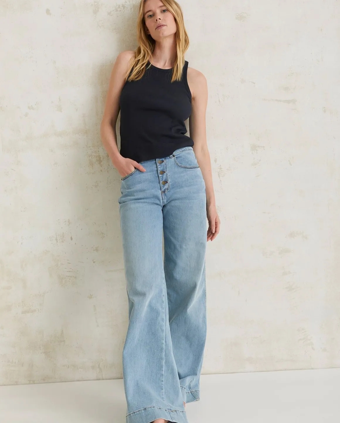YERSE Trousers And Jeans^Wide-Leg Denim Trousers Blue