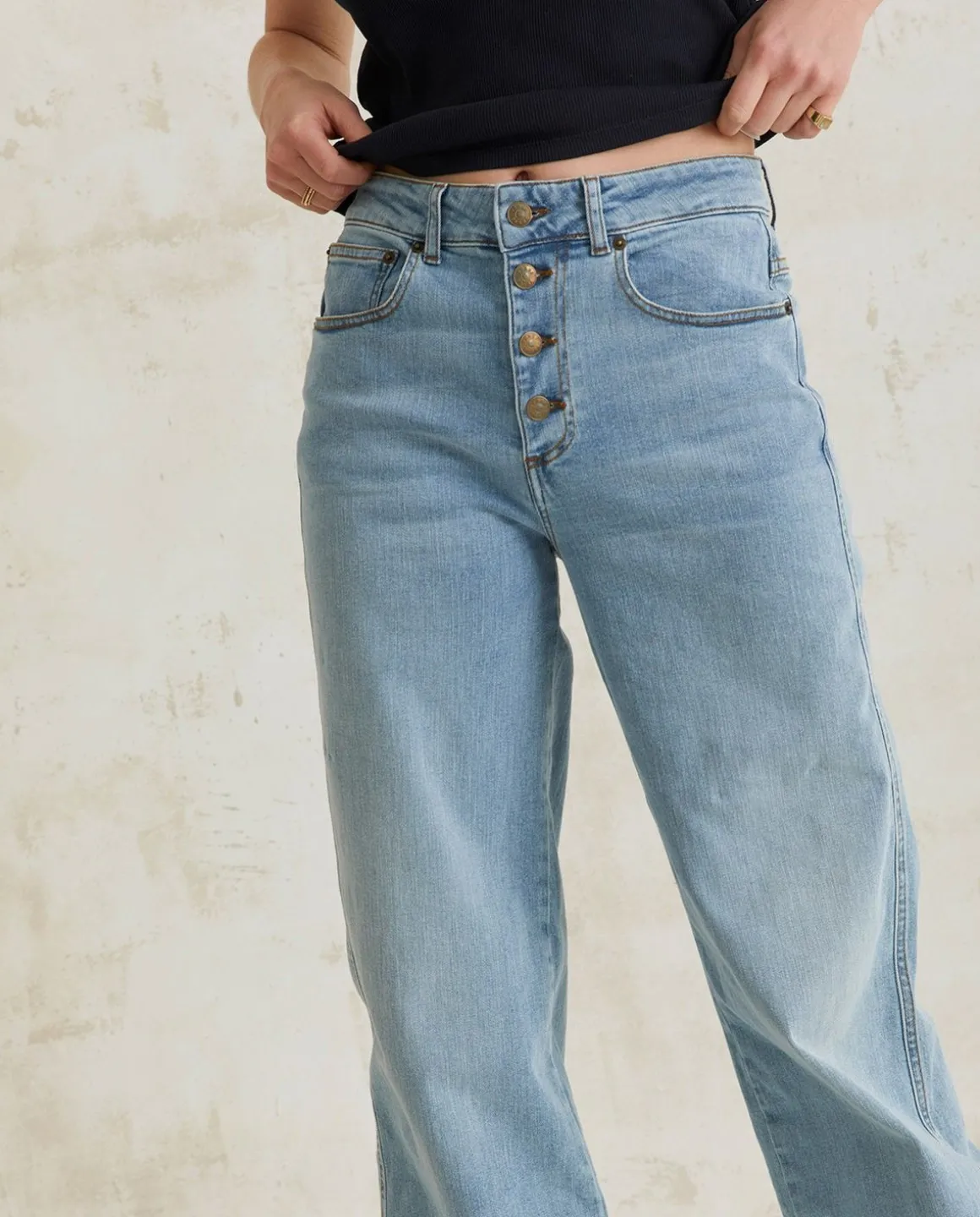 YERSE Trousers And Jeans^Wide-Leg Denim Trousers Blue
