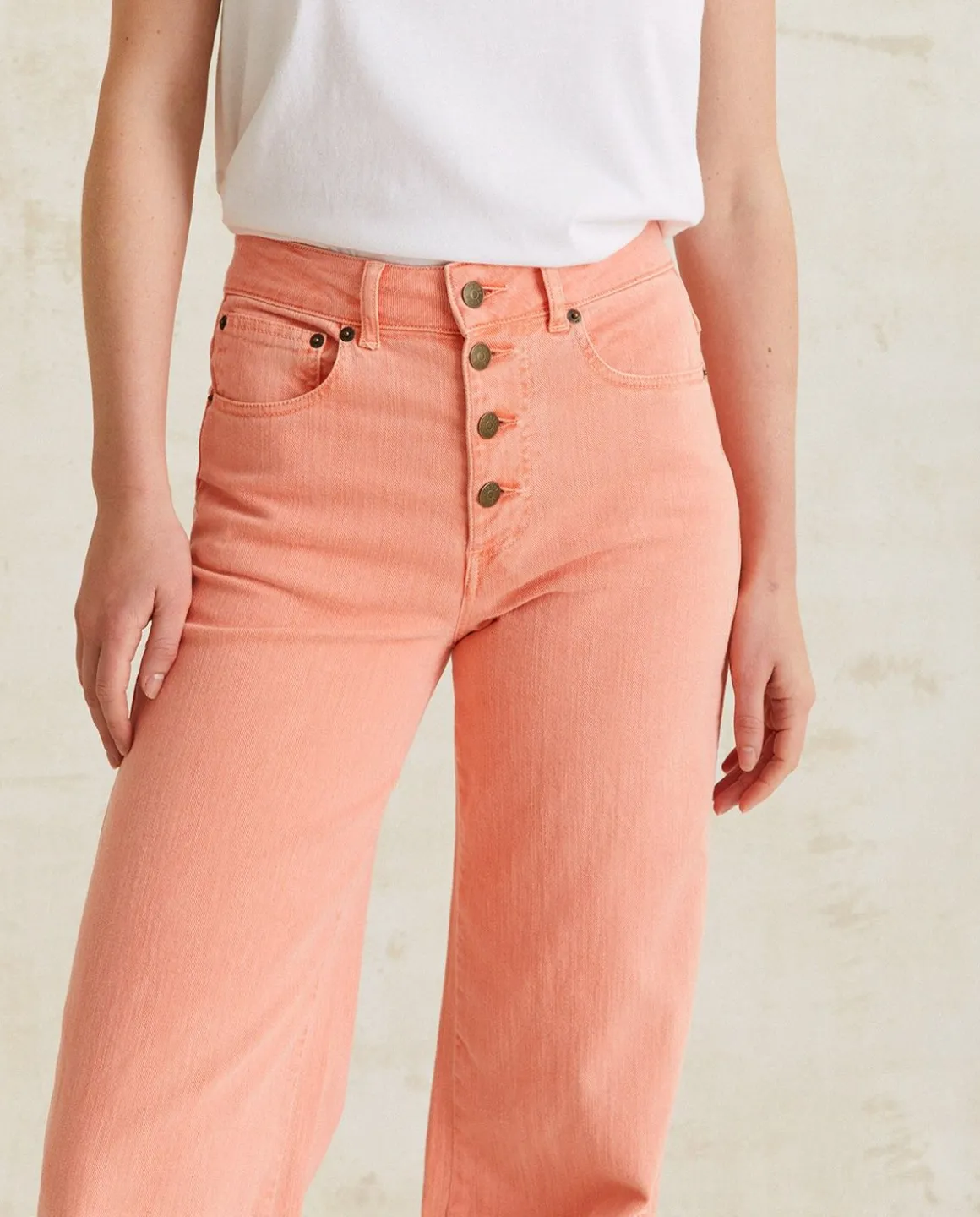 YERSE Trousers And Jeans^Wide-Leg Denim Trousers Salmon