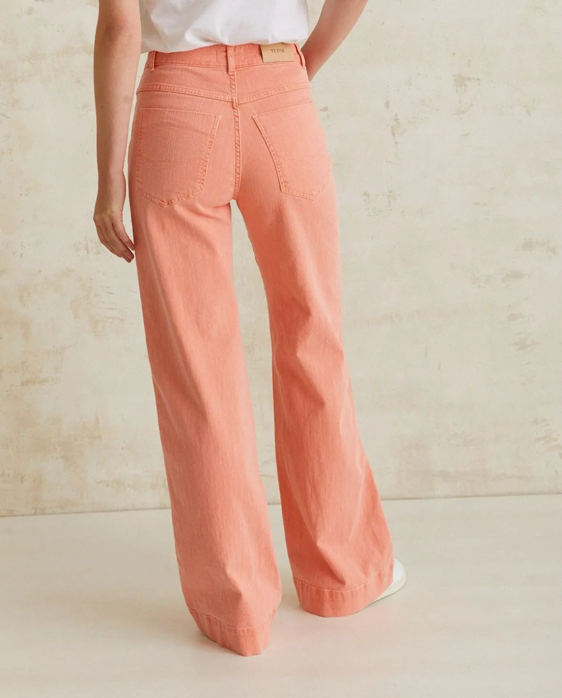 YERSE Trousers And Jeans^Wide-Leg Denim Trousers Salmon