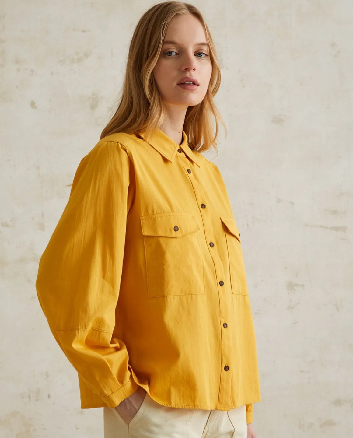 YERSE Shirts And Blouses^Worker Shirt Yellow